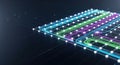 Futuristic Neural Network Grid for High-Speed Data Processing and Advanced Technology Concepts Royalty Free Stock Photo