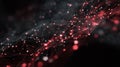 Abstract Visualization of Connectivity and Data Flow Through Dynamic Red and White Particle Networks in Digital Space Royalty Free Stock Photo