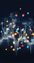 Abstract Data Analysis with Glowing Particles and Smoke Royalty Free Stock Photo