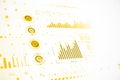 Abstract visualization of data analytics on a light background. 3D Rendering