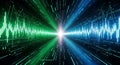 Abstract visualization of data streams, sound waves, and digital Royalty Free Stock Photo