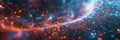 An abstract visualization depicting big data streams, complex graphs, and digital interfaces representing AI data Royalty Free Stock Photo