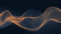 Futuristic Digital Wave Background: Abstract Glowing Orange Particle Grid Network Visualization for Science, Data, and Technology Royalty Free Stock Photo