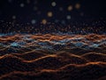Abstract digital data visualization with connected glowing dots Royalty Free Stock Photo