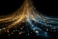 Abstract Digital Data Flow of Golden and Blue Luminous Particles Royalty Free Stock Photo