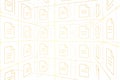 Abstract visualization of a digital data storage system with yellow document icons arranged in geometric perspective, representing Royalty Free Stock Photo