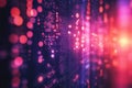 Abstract Digital Network Data Stream Flowing Through a Futuristic Glowing Matrix of Purple and Pink Lights Royalty Free Stock Photo