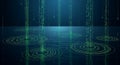 Digital Data Streams Flowing into Water with Binary Code Ripples Royalty Free Stock Photo