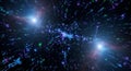 Abstract Digital Network Galaxy Glowing Particles and Light Trails in Deep Space Royalty Free Stock Photo