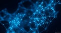Abstract Blue Network of Interconnected Glowing Dots and Lines Royalty Free Stock Photo