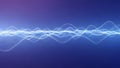 Abstract visualization of a digital sound wave or data stream composed of tiny white glowing dots on a blue Royalty Free Stock Photo