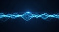 Abstract Blue Digital Wave Form with Glowing Particles waveform sound wave Royalty Free Stock Photo