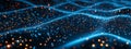 Abstract Visualization of Digital Waves with Glowing Blue Data Points, computer digital screen background