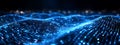 Abstract Visualization of Digital Waves with Glowing Blue Data Points, computer digital screen background