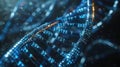 Digital DNA Helix Structure with Binary Code, Futuristic Science and Technology Innovation Concept Royalty Free Stock Photo