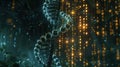 DNA Digital Code Helix: Data Stream and Genetic Information Concept Royalty Free Stock Photo