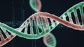 Abstract visualization of a double helix dna strand structure overlaid with complex digital data Royalty Free Stock Photo