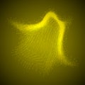Abstract flowing yellow lines and dots, data stream visual design Vector, illustration Royalty Free Stock Photo