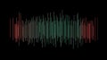 Dynamic Abstract Audio Waveform Visualization: Vertical Sound Equalizer Bars in Teal and Coral on Black Background Royalty Free Stock Photo