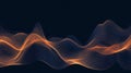 Futuristic Orange Flowing Particle Waveform on Dark Background - Abstract Technology and Data Visualization Concept Royalty Free Stock Photo