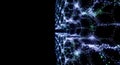 Futuristic network of data points on a black canvas Royalty Free Stock Photo