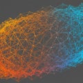 Abstract visualization featuring a network of interconnected points and lines. The Royalty Free Stock Photo