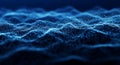 Abstract Blue Digital Particles Forming Wavy Patterns wave Royalty Free Stock Photo