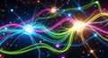 Abstract visualization of glowing neurons and neural pathways, representing brain activity and AI Royalty Free Stock Photo