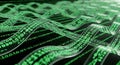 Abstract Binary Data Streams Flowing Through Digital Network Royalty Free Stock Photo