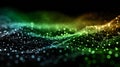 Abstract visualization of interconnected digital data points forming a glowing three dimensional grid structure across a dark Royalty Free Stock Photo