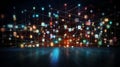 Abstract Visualization of Interconnected Digital Icons Representing a Complex Network of Data and Applications Royalty Free Stock Photo