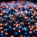 Abstract visualization of interconnected nodes creating a network pattern Royalty Free Stock Photo