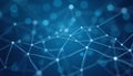 Interconnected Neural Network on Blue Background. Generative AI Royalty Free Stock Photo