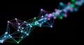 Abstract Network of Glowing Nodes and Lines in Neon Colors on a Black Background image photo Royalty Free Stock Photo