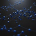 Abstract visualization of a network structure with interconnected nodes. Small blue Royalty Free Stock Photo
