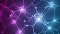Abstract Neural Network or Molecular Structure with Glowing Nodes background blue Royalty Free Stock Photo