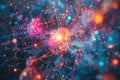 An abstract visualization of a neural network with nodes and connections, representing AIs data processing and learning Royalty Free Stock Photo
