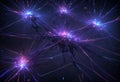 Abstract visualization of neural networks with glowing connections  -  Ai generated Royalty Free Stock Photo