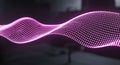Abstract visualization of a pink sine wave made up of numerous small, glowing Royalty Free Stock Photo
