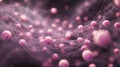 Abstract Visualization Of Pink Spherical Particles Connected By Filaments In Dark Space Royalty Free Stock Photo