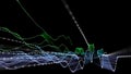 Abstract visualization polygonal grid algorithm analyze data. Quantum virtual cryptography concept. Blockchain. Analytics