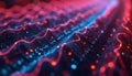 Abstract visualization of Python programming for data science, complex computation. Vivid colors like red, blue illuminate dark Royalty Free Stock Photo