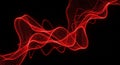 Abstract Red Swirling Light Particles on Black Background glowing Royalty Free Stock Photo