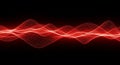 Abstract Red Waveform of Light Particles on Black Background image photo Royalty Free Stock Photo