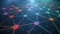 An abstract visualization showcasing interconnected nodes and pathways illustrating a robust network built on Royalty Free Stock Photo