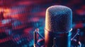 Abstract visualization of sound waves being recorded by a microphone