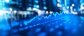 Abstract Visualization of Tech Stock Market Data with Blue and Orange Trends, computer digital screen background, computer digital