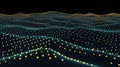 Abstract visualization of waves and points, representing data or digital landscapes Royalty Free Stock Photo