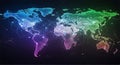 Global Network Connectivity Map in Dark Space Royalty Free Stock Photo