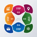 Abstract Visualized Numbers infographic template design. Business concept infograph with 4 options, steps or processes. Vector